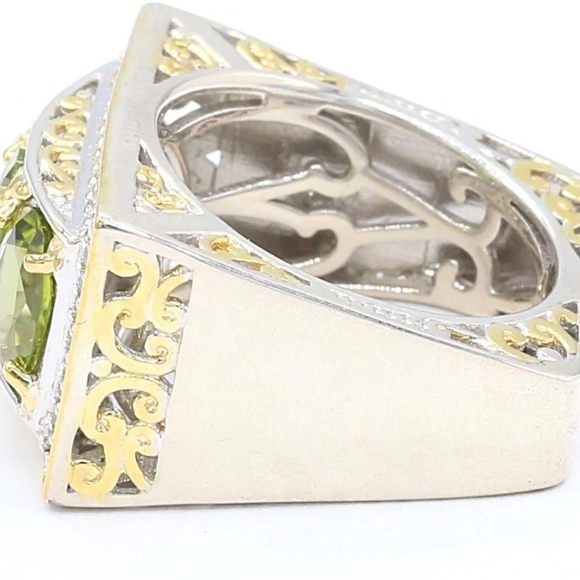 Rare Michael Valitutti Gems En Vogue Peridot Ring 18k & Palladium 925! - Picture 10 of 11